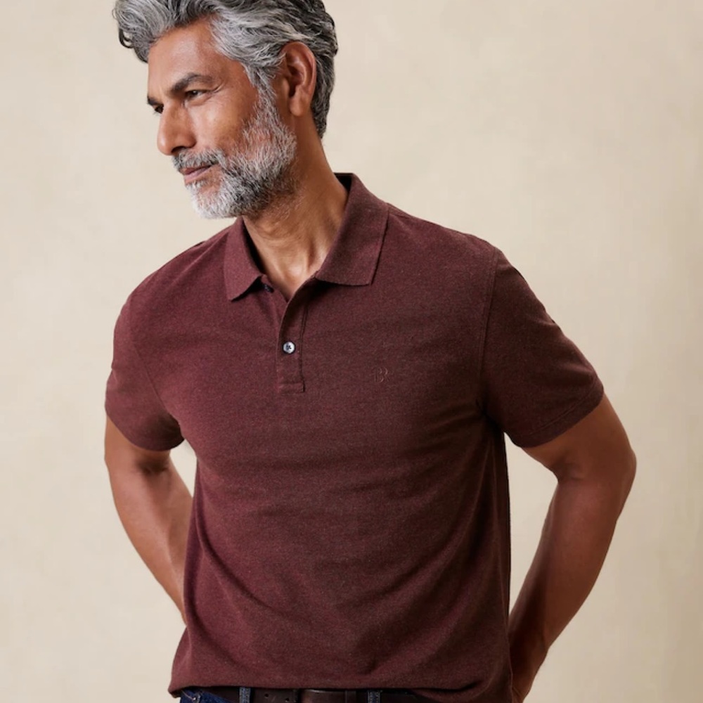 NWOT Men’s Banana Republic Organic Cotton Pique Polo Shirt | Size L